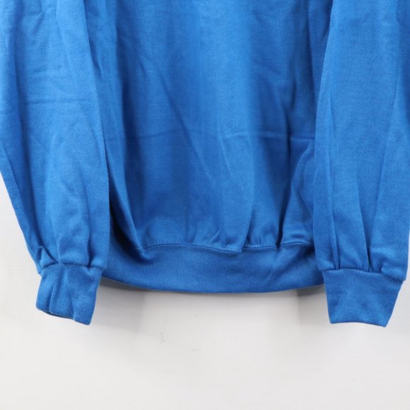 Vintage Blank Full Zip Hoodie Sweatshirt Blue USA - Picture 8 of 8